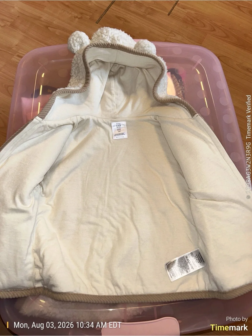 GAP Baby Cream Teddy Hoodie 18-24